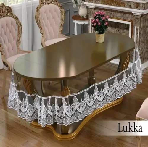 Овальна скатертина силіконова з мереживом Lukka 160*260