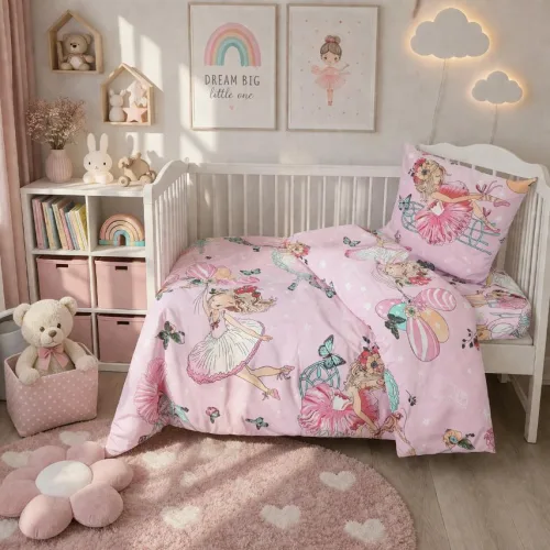 Дитячий постільний набір в ліжечко BonaVita Ранфорс Принцеса (316-0900 pink)