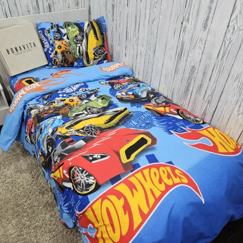 Дитяча постільна білизна півтораспальна BonaVita Ранфорс Hot Wheels (324-0571)