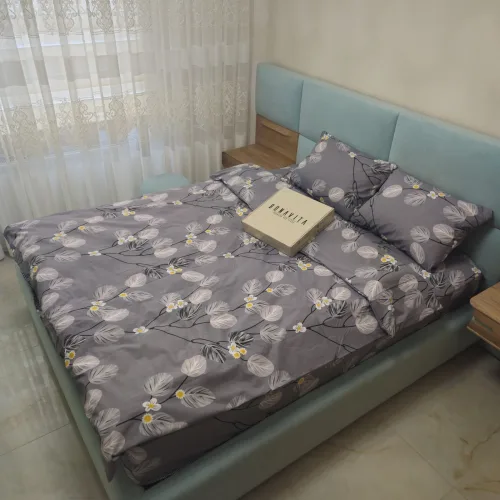 Постільна білизна BonaVita півтораспальна Ранфорс Листочки сірі (331-0059 grey)