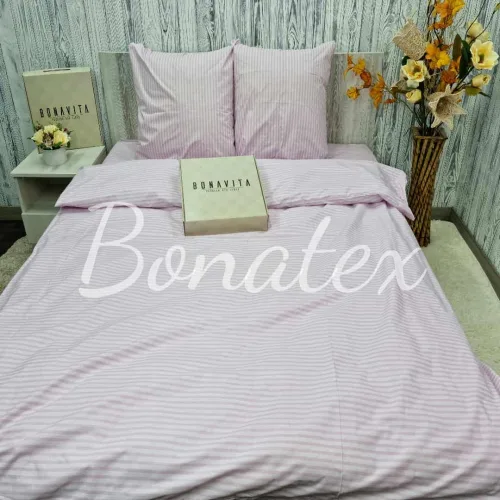 Постільна білизна BonaVita двоспальна Ранфорс Рожева смужка (341-0098 lt pink)