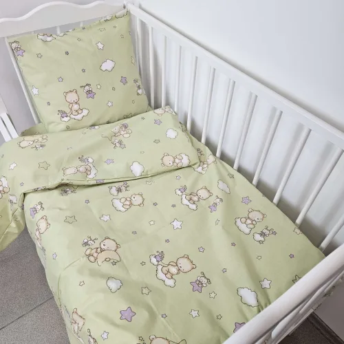 Дитячий постільний набір в ліжечко BonaVita Ранфорс Ведмедик (316-0573 green)