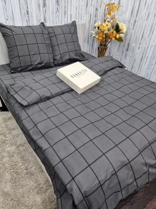 Постільна білизна BonaVita сімейна бавовна Клітинка (361-0427 black)