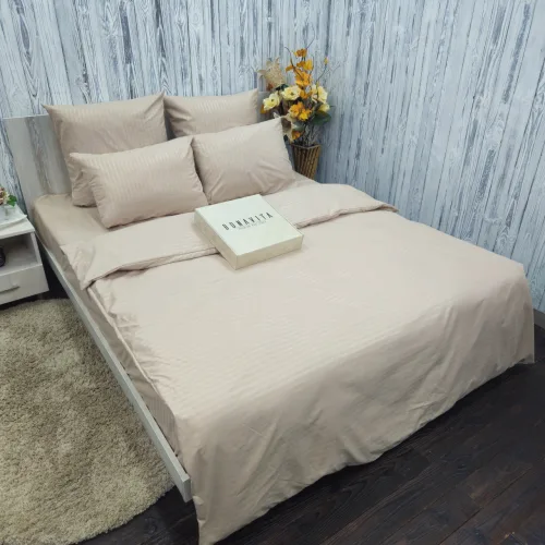 Постільна білизна BonaVita двоспальна мікросатин смужка Бежева (741-0098 beige)
