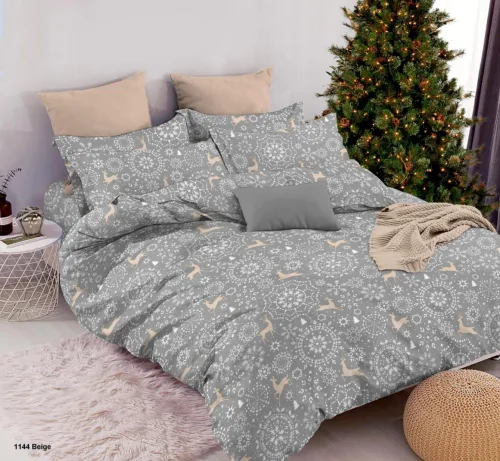 Постільна білизна BonaVita півтораспальна бавовна Олені ( N3-1144 beige)