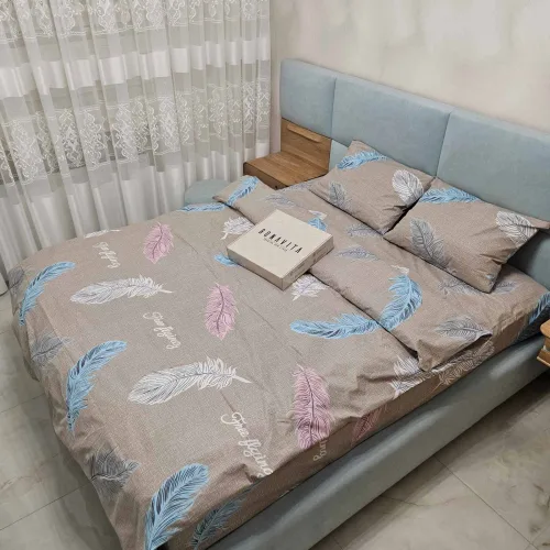 Постільна білизна BonaVita півтораспальна Ранфорс Перо бежеве (331-0316 beige)